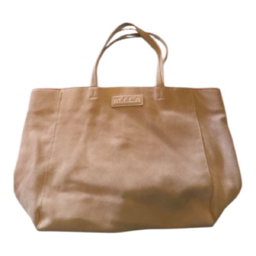 M.I.L.A Blush Pink Suede Tote Bag Large Minimalist Luxury Everyday Work Travel - Picture 13 of 16